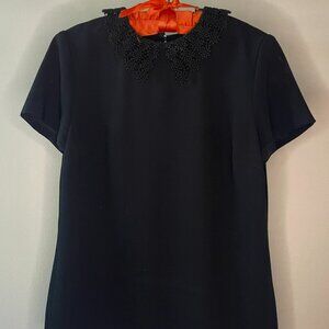 Brooks Brothers Lace Peter Pan Collar Top